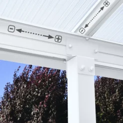 Palram - Canopia Olympia White Non-retractable Awning, (L)3.07m (H)3.05m (W)2.95m -Garden Care Shop palram canopia olympia white non retractable awning l 3 07m h 3 05m w 2 95m7290108133974 02i bq