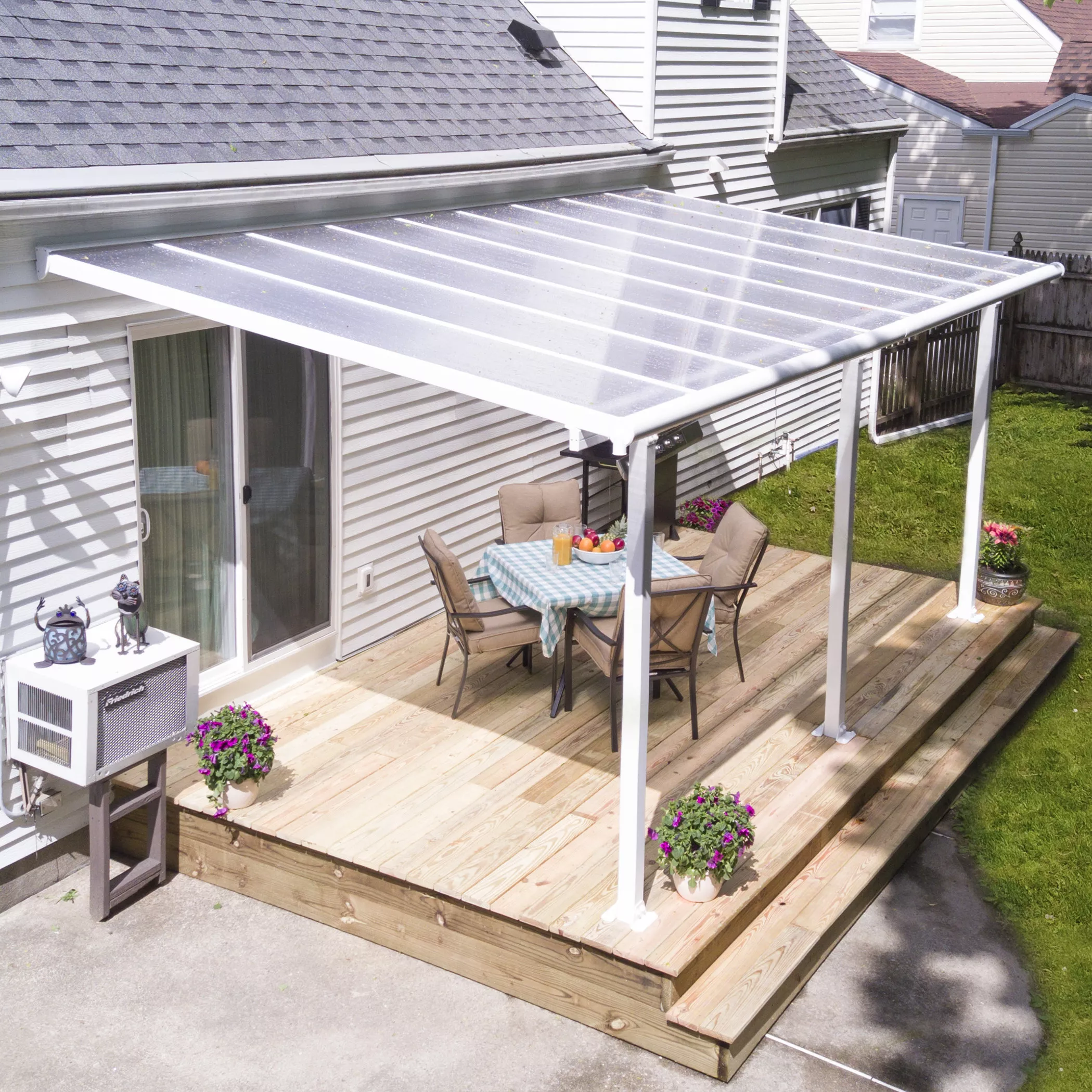 Palram - Canopia Olympia White Non-retractable Awning, (L)4.25m (H)3.05m (W)2.95m 1 Palram - Canopia Olympia White Non-retractable Awning, (L)4.25m (H)3.05m (W)2.95m