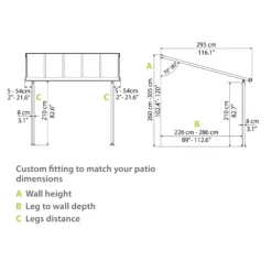 Palram - Canopia Olympia White Non-retractable Awning, (L)5.46m (H)3.05m (W)2.95m -Garden Care Shop palram canopia olympia white non retractable awning l 5 46m h 3 05m w 2 95m7290108134018 02t bq