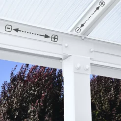 Palram - Canopia Olympia White Non-retractable Awning, (L)7.39m (H)3.05m (W)2.95m -Garden Care Shop palram canopia olympia white non retractable awning l 7 39m h 3 05m w 2 95m7290108134322 02i bq