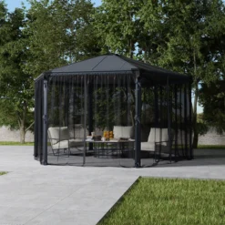 Palram - Canopia Roma Monaco Grey Polyester (PES) Gazebo Netting, Pack Of 6 (L)2170mm (W)2320mm 9 Palram - Canopia Roma Monaco Grey Polyester (PES) Gazebo Netting, Pack Of 6 (L)2170mm (W)2320mm -Garden Care Shop palram canopia roma monaco grey polyester pes gazebo netting pack of 6 l 2170mm w 2320mm7290108133547 01i