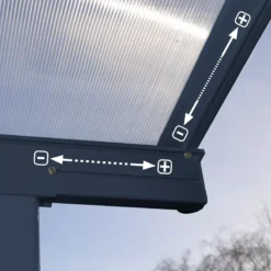 Palram - Canopia Sierra Grey Non-retractable Awning, (L)8.6m (H)3.05m (W)2.95m -Garden Care Shop palram canopia sierra grey non retractable awning l 8 6m h 3 05m w 2 95m7290108130621 02i bq