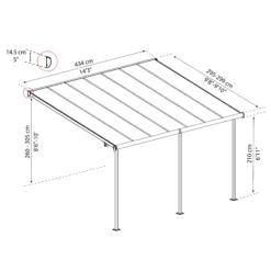 Palram - Canopia Sierra White Non-retractable Awning, (L)4.34m (H)3.05m (W)2.99m -Garden Care Shop palram canopia sierra white non retractable awning l 4 34m h 3 05m w 2 99m7290108130287 01t bq