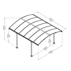 Palram - Canopia Tucson Grey Rectangular Gazebo, (W)4.3m (D)3.59m - Assembly Required -Garden Care Shop palram canopia tucson grey rectangular gazebo w 4 3m d 3 59m assembly required7290108601633 01t bq