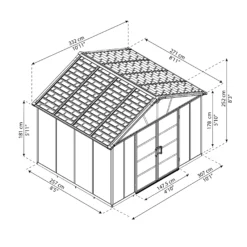 Palram - Canopia Yukon With Floor 11x9 Apex Dark Grey Plastic Shed With Floor -Garden Care Shop palram canopia yukon with floor 11x9 apex dark grey plastic shed with floor7290108137309 01t BQ
