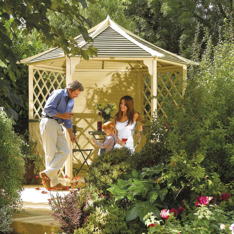 Rowlinson Gainsborough Natural Hexagonal Gazebo, (W)3m (D)2.6m - Assembly Required 1 Rowlinson Gainsborough Natural Hexagonal Gazebo, (W)3m (D)2.6m - Assembly Required