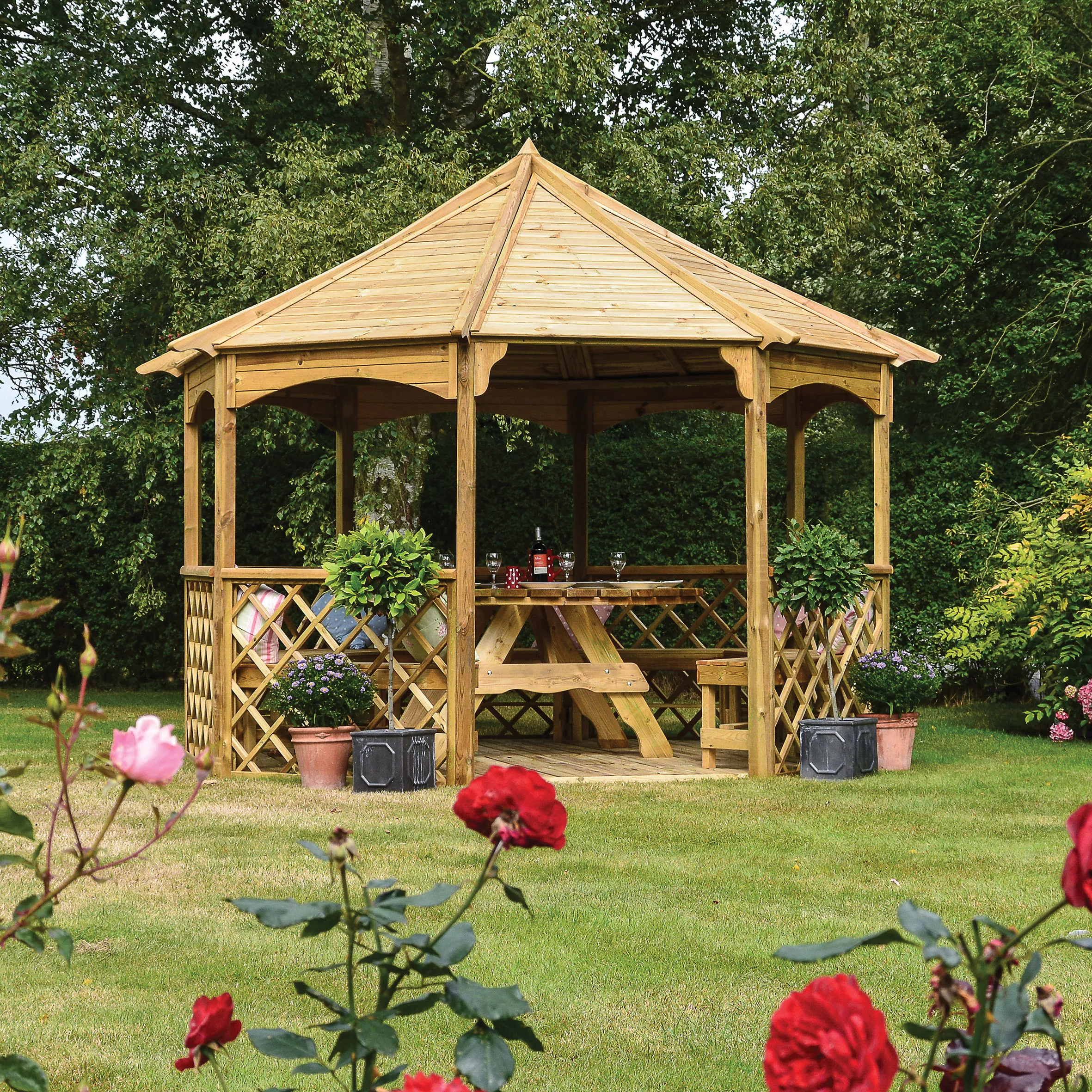 Rowlinson Octagonal Gazebo, (W)3.57m (D)3.57m - Assembly Service Included 1 Rowlinson Octagonal Gazebo, (W)3.57m (D)3.57m - Assembly Service Included