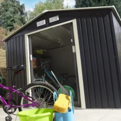 Rowlinson Trentvale 8x6 Apex Dark Grey Metal Shed 20 Rowlinson Trentvale 8x6 Apex Dark Grey Metal Shed -Garden Care Shop rowlinson trentvale 8x6 apex dark grey metal shed5013856206224 05i bq