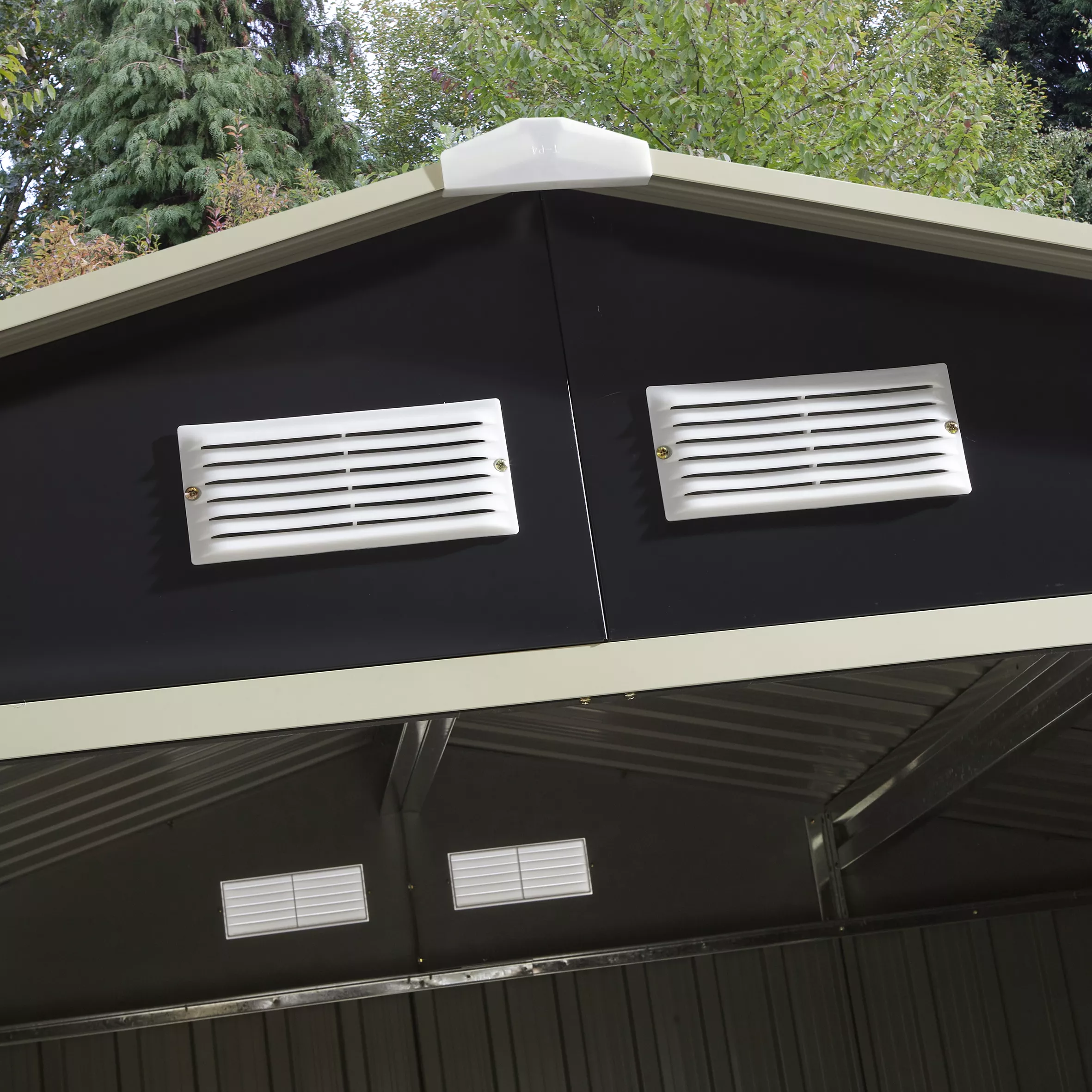 Rowlinson Trentvale 8x6 Apex Dark Grey Metal Shed 4 Rowlinson Trentvale 8x6 Apex Dark Grey Metal Shed - Image 4