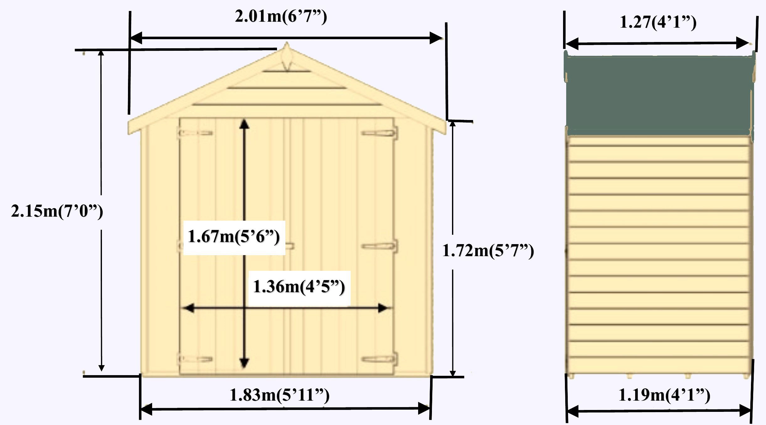 Shire 6x4 Ft Apex Overlap Shed With Floor 5 Shire 6x4 Ft Apex Overlap Shed With Floor - Image 5
