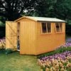 Shire Atlas 10x8 Ft Apex Shiplap Wooden 2 Door 2 Windows Shed With Floor