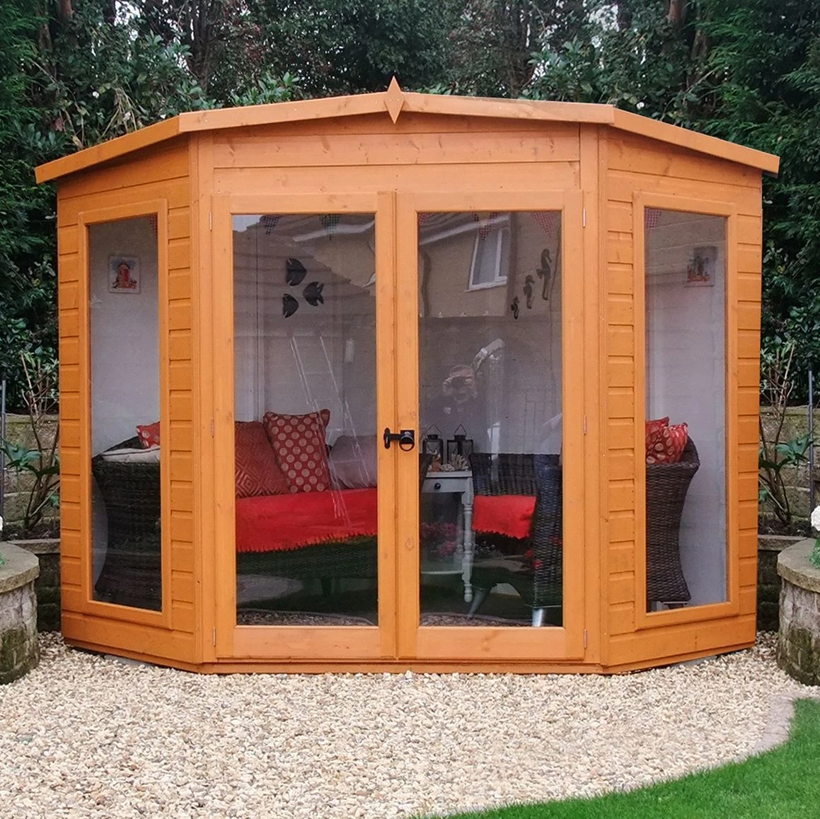 Shire Barclay 10x10 Safety Acrylic Pent Shiplap Wooden Summer House - Base Not Included 3 Shire Barclay 10x10 Safety Acrylic Pent Shiplap Wooden Summer House - Base Not Included - Image 3