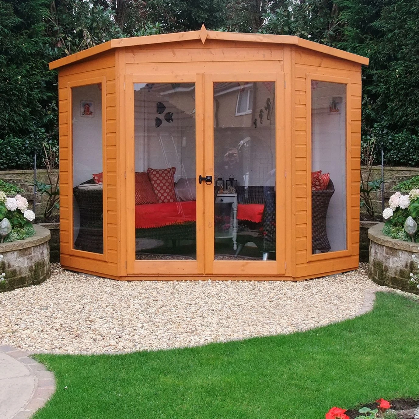 Shire Barclay 7x7 Safety Acrylic Pent Shiplap Wooden Summer House - Base Not Included 3 Shire Barclay 7x7 Safety Acrylic Pent Shiplap Wooden Summer House - Base Not Included - Image 3