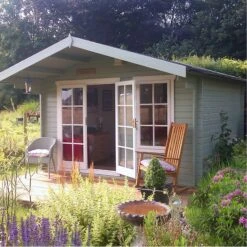 Shire Cannock 12x10 Toughened Glass Apex Tongue & Groove Wooden Cabin - Base Not Included -Garden Care Shop shire cannock 12x10 toughened glass apex tongue groove wooden cabin base not included5019804312108 01i bq