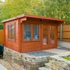 Shire Danbury 12x8 Toughened Glass Pent Tongue & Groove Wooden Cabin - Base Not Included -Garden Care Shop shire danbury 12x8 toughened glass pent tongue groove wooden cabin base not included5019804414420 03i bq
