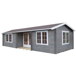 Shire Elveden 26x14 Toughened Glass Apex Tongue & Groove Wooden Cabin - Base Not Included
