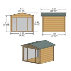 Shire Epping 10x10 Ft Toughened Glass Apex Tongue & Groove Wooden Cabin With Tile Roof - Assembly Service Included -Garden Care Shop shire epping 10x10 ft toughened glass apex tongue groove wooden cabin with tile roof assembly service included5019804119578 01t bq