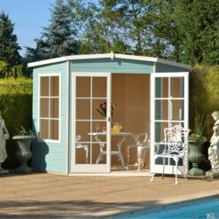 Shire Hampton 10x10 Glass Pent Shiplap Wooden Summer House - Base Not Included -Garden Care Shop shire hampton 10x10 glass pent shiplap wooden summer house base not included5019804008186 02i bq