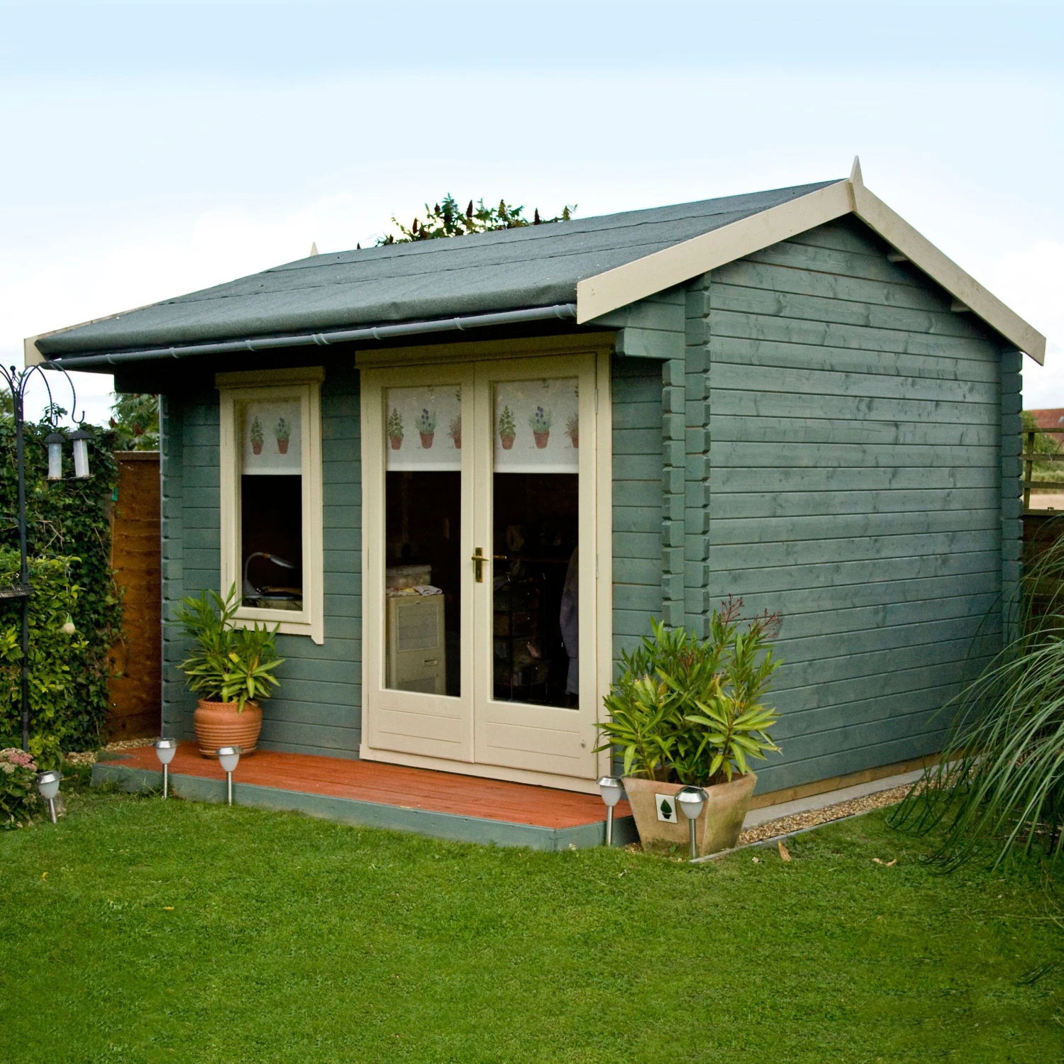 Shire Marlborough 10x12 Toughened Glass Apex Tongue & Groove Wooden Cabin - Base Not Included 2 Shire Marlborough 10x12 Toughened Glass Apex Tongue & Groove Wooden Cabin - Base Not Included - Image 2