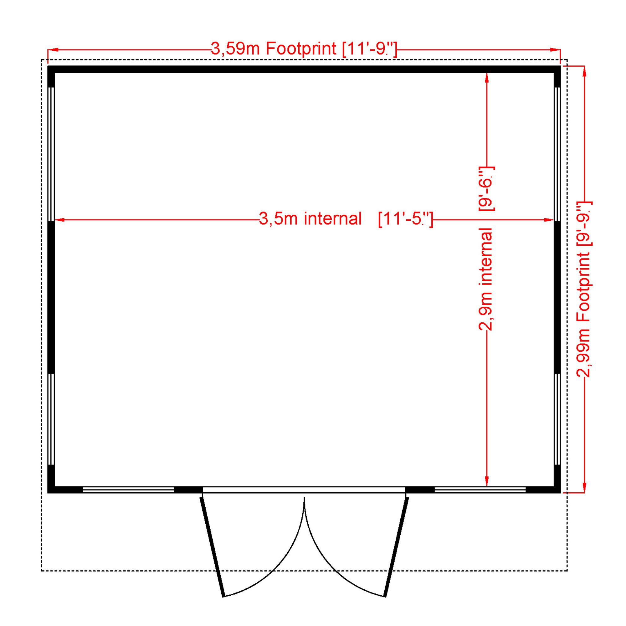 Shire Miami Gym 12x10 Pent Shiplap Wooden Summer House 3 Shire Miami Gym 12x10 Pent Shiplap Wooden Summer House - Image 3