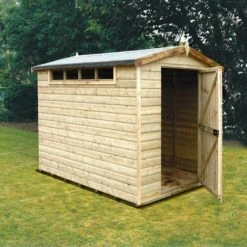 Shire Security Cabin 10x6 Apex Dip Treated Shiplap Wooden Shed With Floor