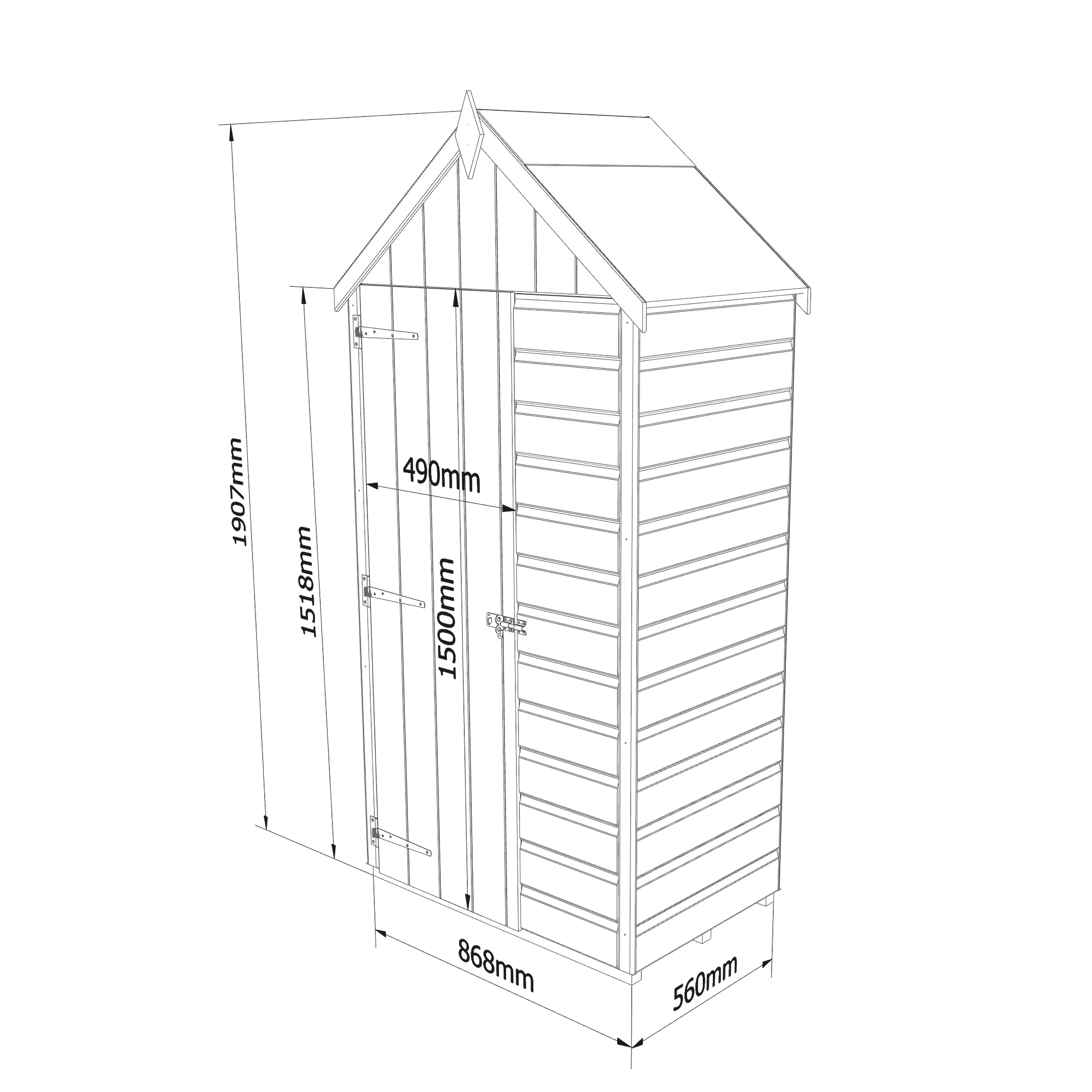 Shire Shiplap Wooden 3x2 Tool Storage 2 Shire Shiplap Wooden 3x2 Tool Storage - Image 2