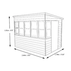 Shire Sun 8x6 Glass Pent Shiplap Wooden Summer House - Base Not Included -Garden Care Shop shire sun 8x6 glass pent shiplap wooden summer house base not included5019804112012 01t