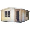 Shire Twyford 14x17 Glass Apex Tongue & Groove Wooden Cabin - Base Not Included
