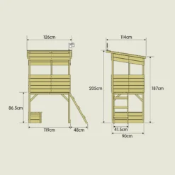TP Toys 5.5x8 Treetops Wood Tower Playhouse Assembly Required -Garden Care Shop tp toys 5 5x8 treetops wood tower playhouse assembly required5021854903540 01t bq