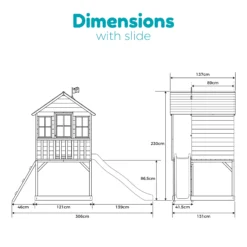 TP Toys 7.5x5 Hill Top Timber Tower Slide Playhouse Assembly Required -Garden Care Shop tp toys 7 5x5 hill top timber tower slide playhouse assembly required5021854803185 02t bq
