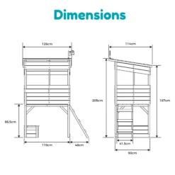 TP Toys 8x7 Tree Top Timber Tower Slide Playhouse Assembly Required -Garden Care Shop tp toys 8x7 tree top timber tower slide playhouse assembly required5021854803543 01t bq