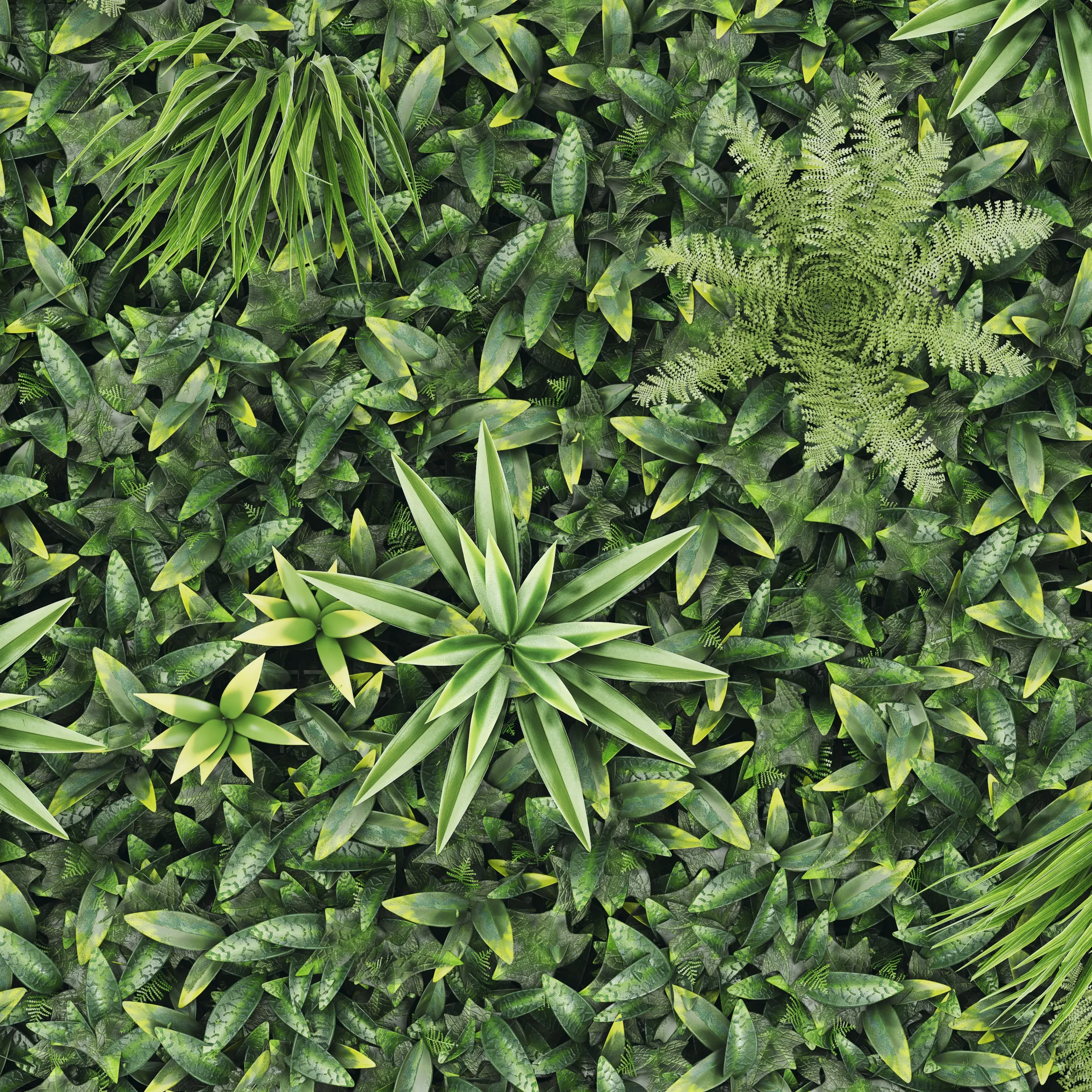 Vertical Square Artificial Plant Wall, (H)1m (W)1m 3 Vertical Square Artificial Plant Wall, (H)1m (W)1m - Image 3