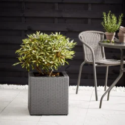 Verve Iraklia Grey Square Planter -Garden Care Shop verve iraklia grey square planter5059340327549 01i