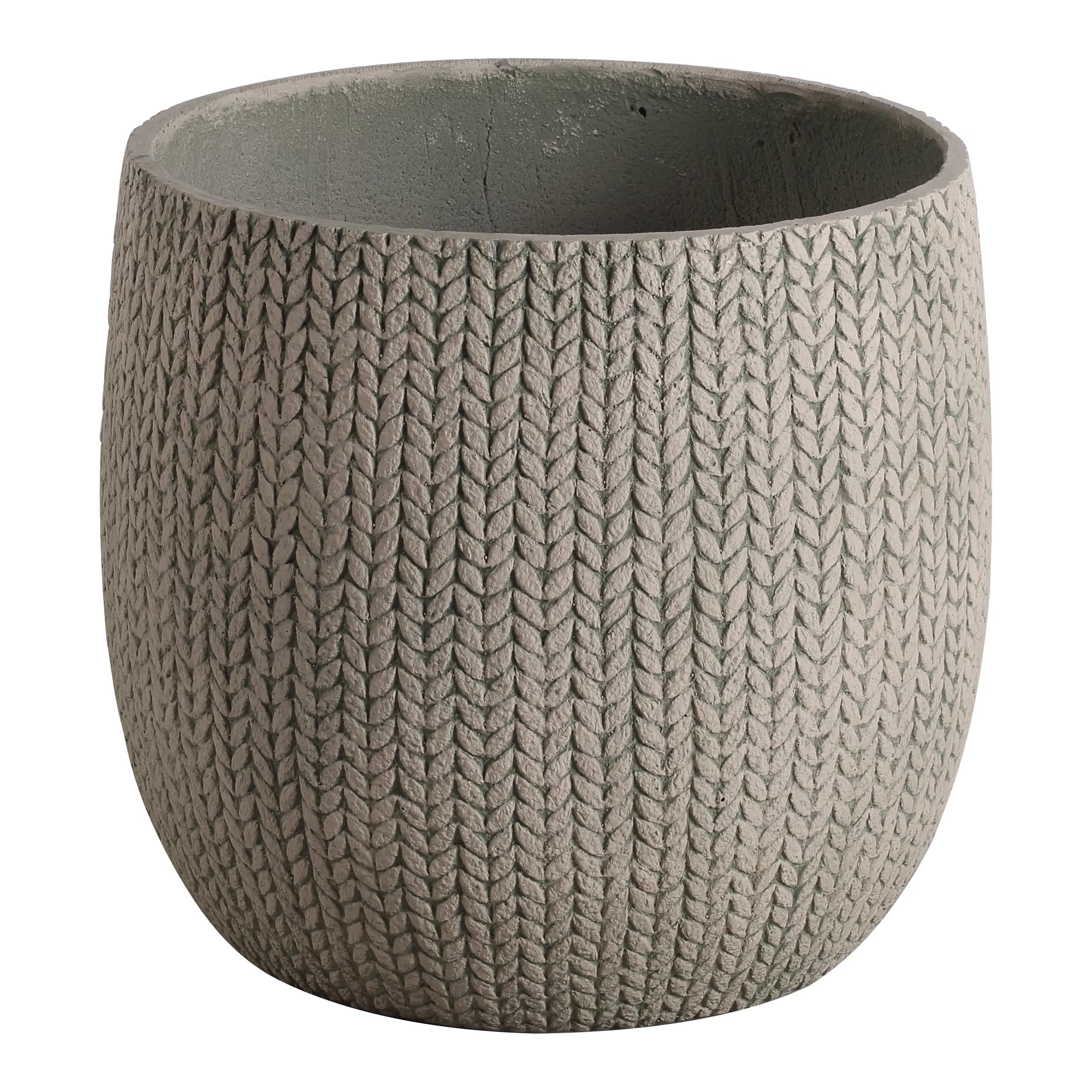 Verve Kulun Beige Knitted Effect Fibreclay Circular Plant Pot (Dia)46cm 1 Verve Kulun Beige Knitted Effect Fibreclay Circular Plant Pot (Dia)46cm