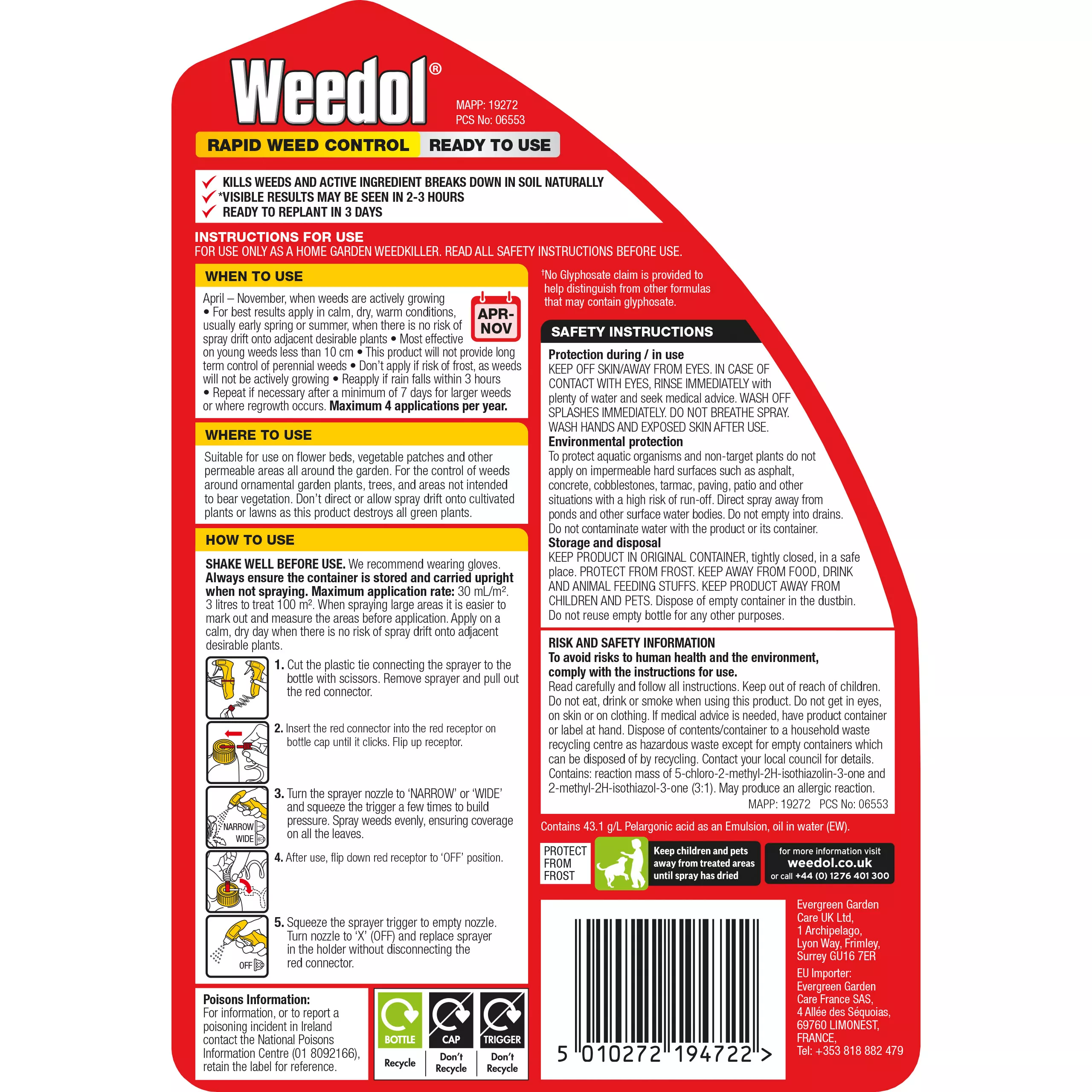Weedol Rapid Weed Killer 3L 2 Weedol Rapid Weed Killer 3L - Image 2