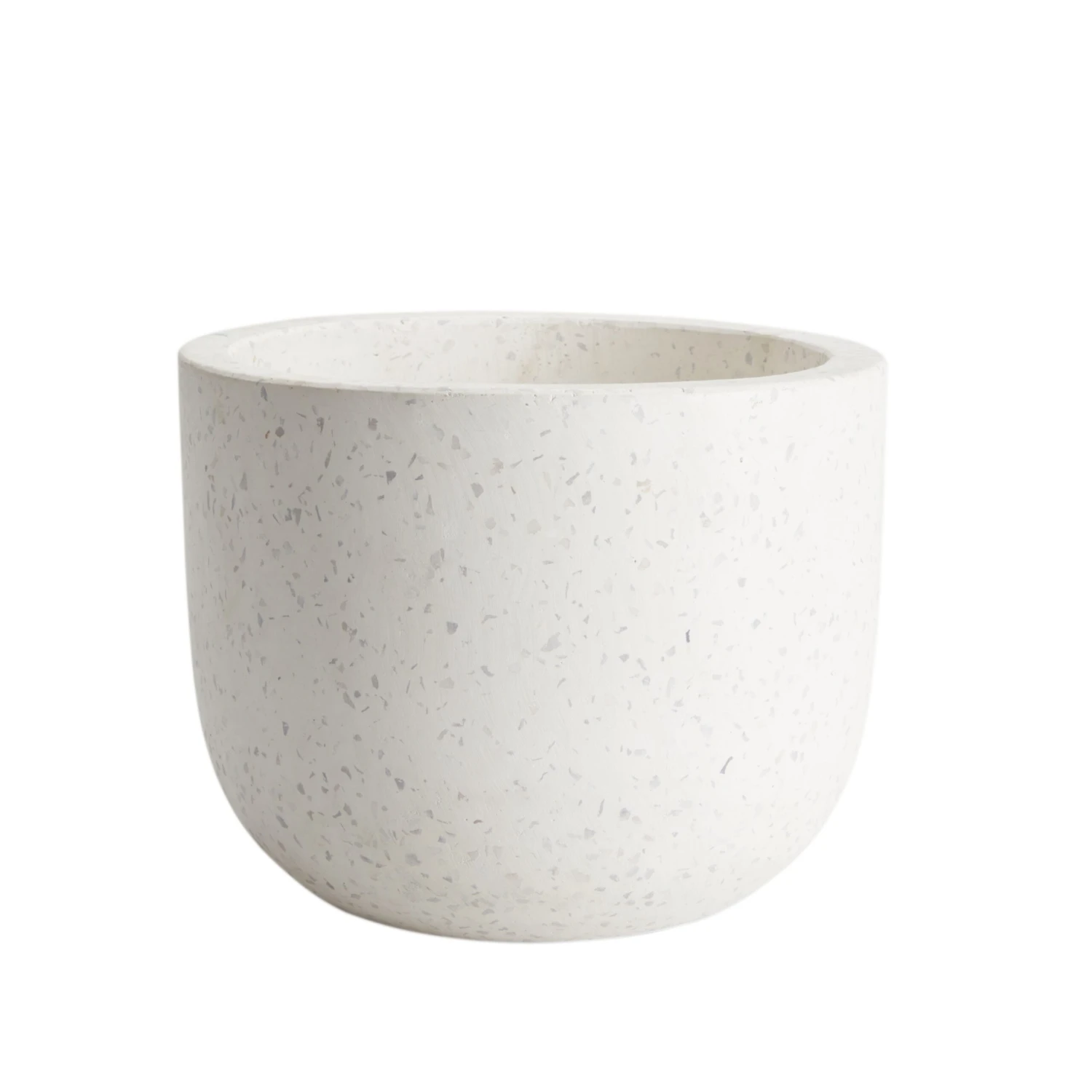 White Speckled Round Plant Pot (Dia)21cm 1 White Speckled Round Plant Pot (Dia)21cm